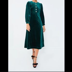 Green Velvet Midi Dress Pomander Place